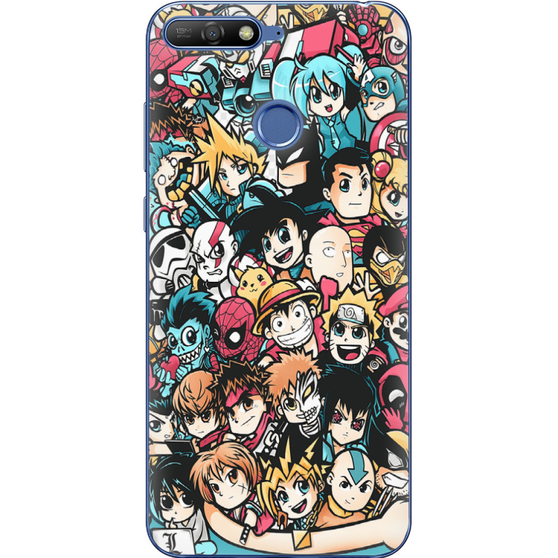 Чехол Uprint Huawei Y6 Prime 2018 / Honor 7A Pro Anime Stickers