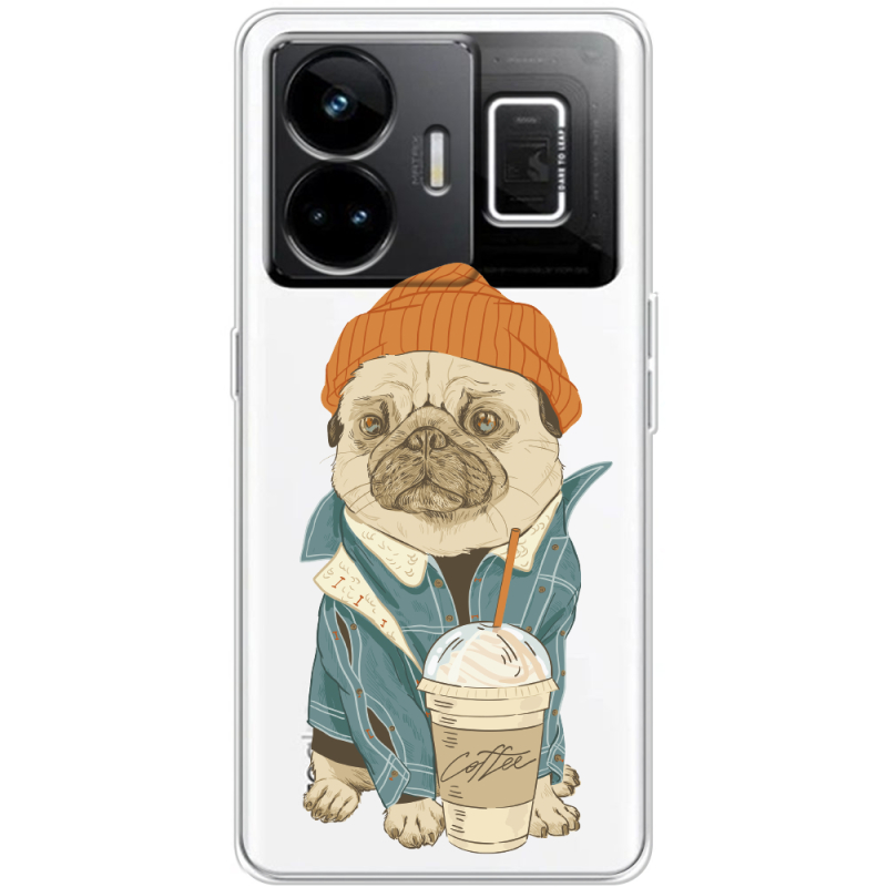 Прозорий чохол BoxFace Realme GT3 Dog Coffeeman