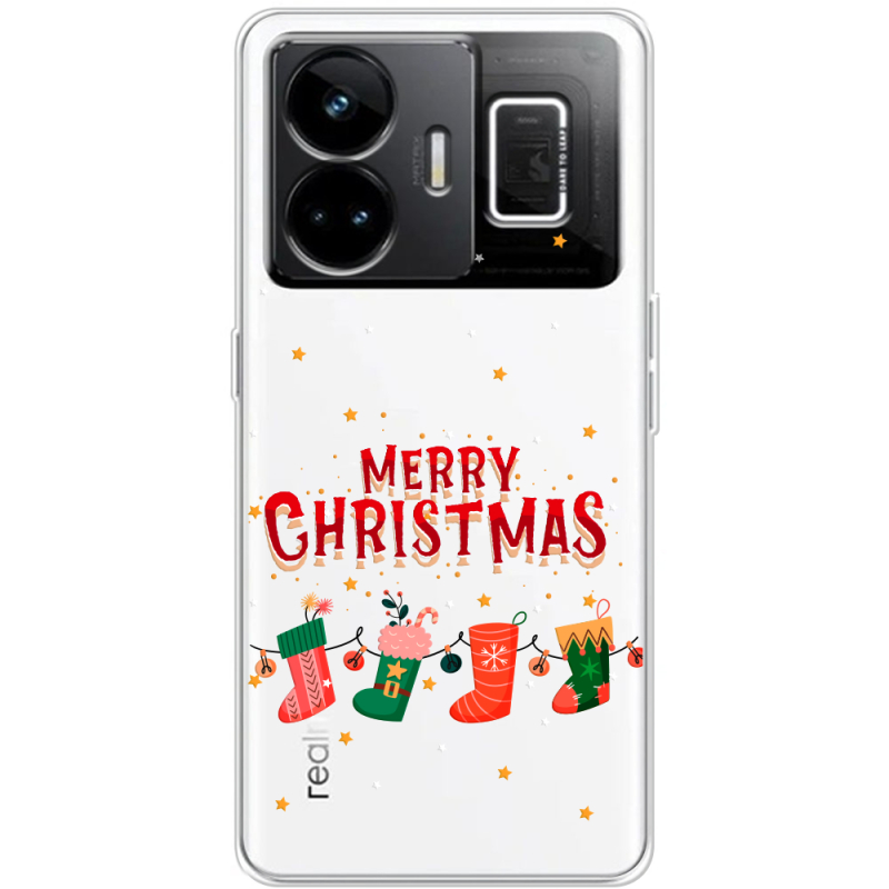 Прозорий чохол BoxFace Realme GT3 Merry Christmas