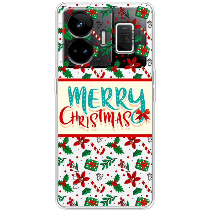 Прозорий чохол BoxFace Realme GT3 Vintage Christmas Pattern