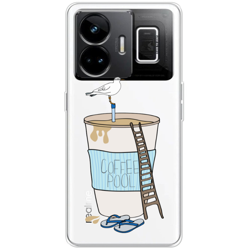 Прозорий чохол BoxFace Realme GT3 Segull in Cofee Pool