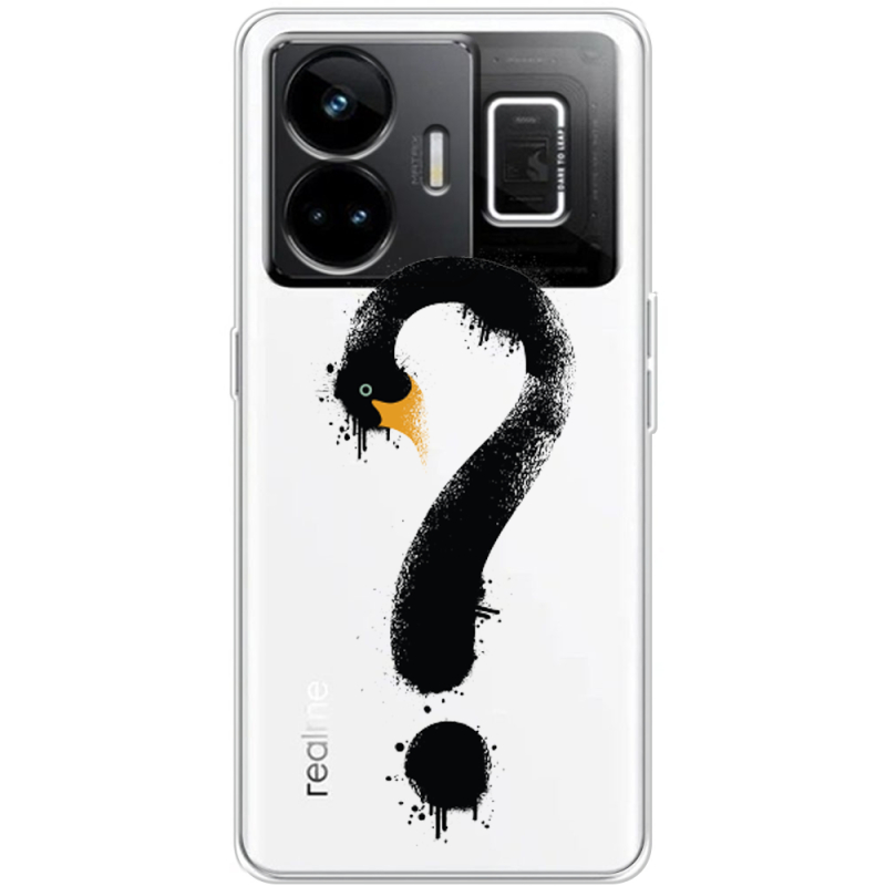Прозорий чохол BoxFace Realme GT3 Swan question