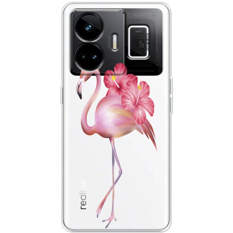 Прозорий чохол BoxFace Realme GT3 Floral Flamingo