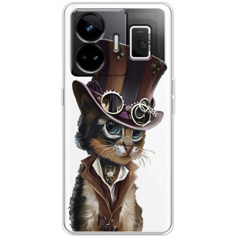 Прозорий чохол BoxFace Realme GT3 Steampunk Cat