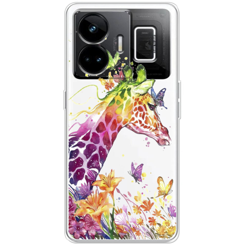 Прозорий чохол BoxFace Realme GT3 Colorful Giraffe