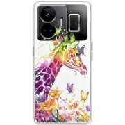 Прозорий чохол BoxFace Realme GT3 Colorful Giraffe