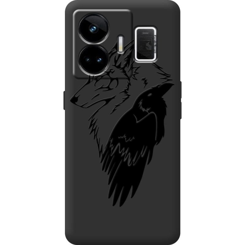 Чорний чохол BoxFace Realme GT3 Wolf and Raven