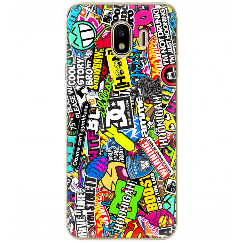 Чехол U-print Samsung J400 Galaxy J4 2018 Multicolored Inscriptions