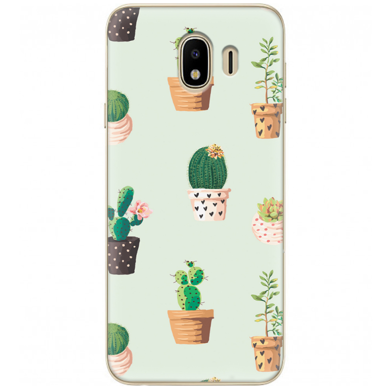 Чехол U-print Samsung J400 Galaxy J4 2018 L-green Cacti