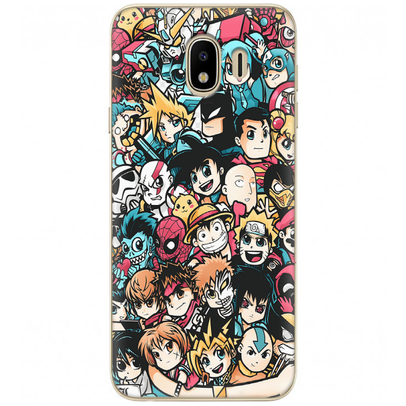 Чехол U-print Samsung J400 Galaxy J4 2018 Anime Stickers