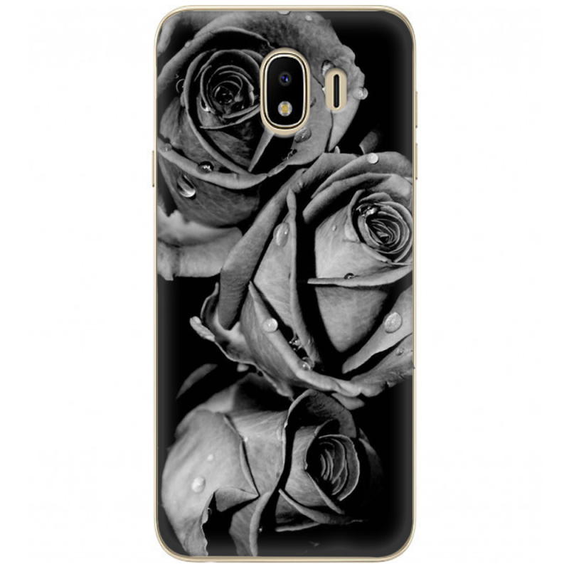 Чехол U-print Samsung J400 Galaxy J4 2018 Black and White Roses