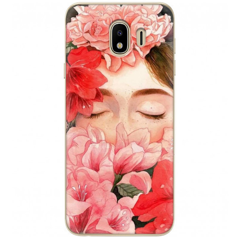 Чехол U-print Samsung J400 Galaxy J4 2018 Girl in Flowers