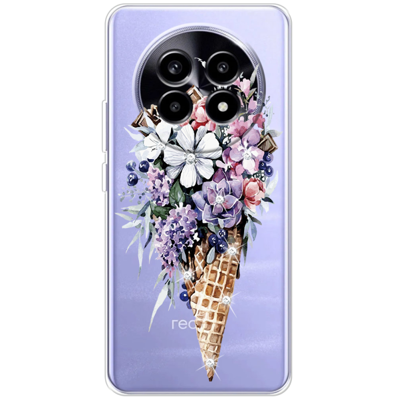 Чохол зі стразами Realme 13 Pro Plus Ice Cream Flowers