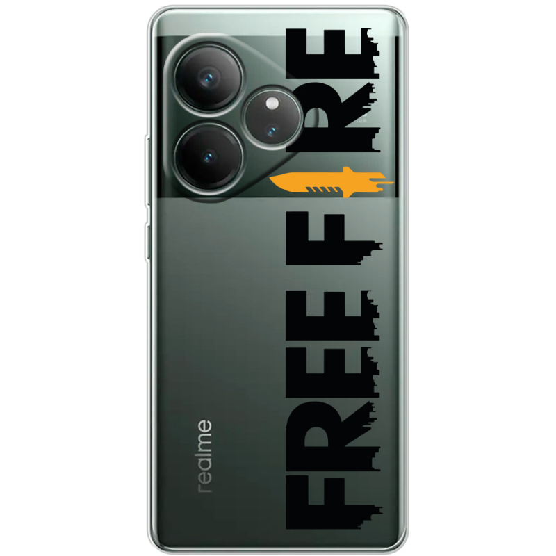 Прозорий чохол BoxFace Realme GT 6T Free Fire Black Logo