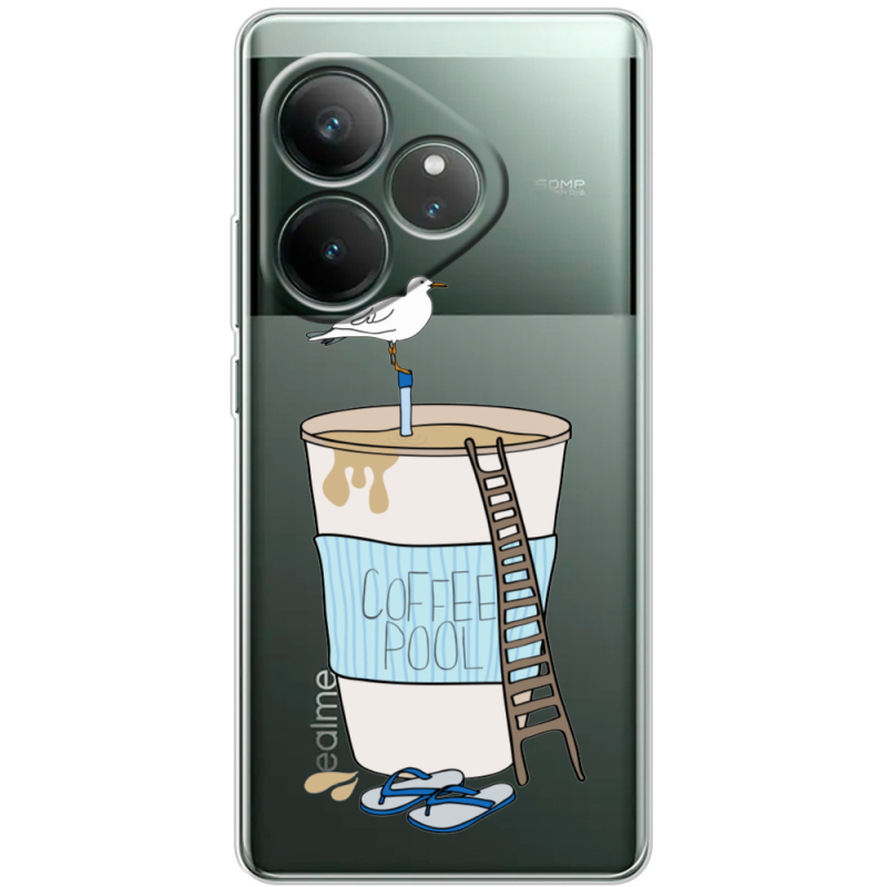 Прозорий чохол BoxFace Realme GT 6T Segull in Cofee Pool