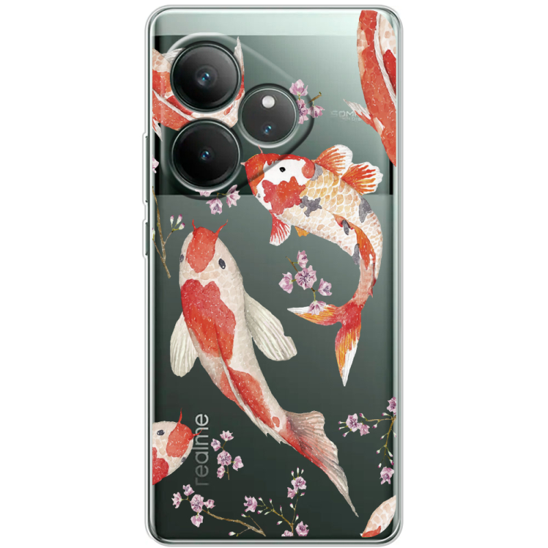 Прозорий чохол BoxFace Realme GT 6T Japanese Koi Fish