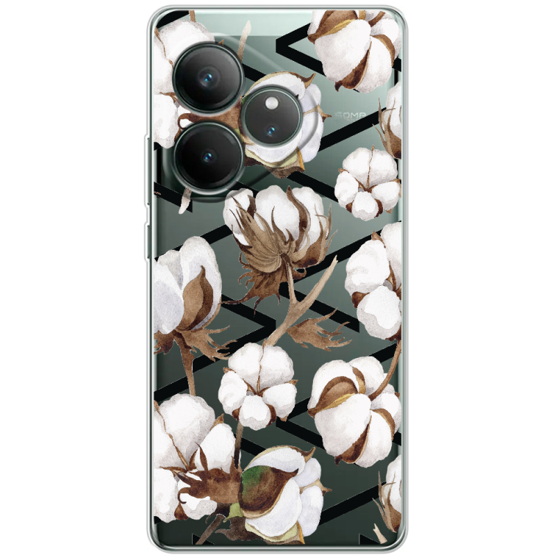 Прозорий чохол BoxFace Realme GT 6T Cotton flowers