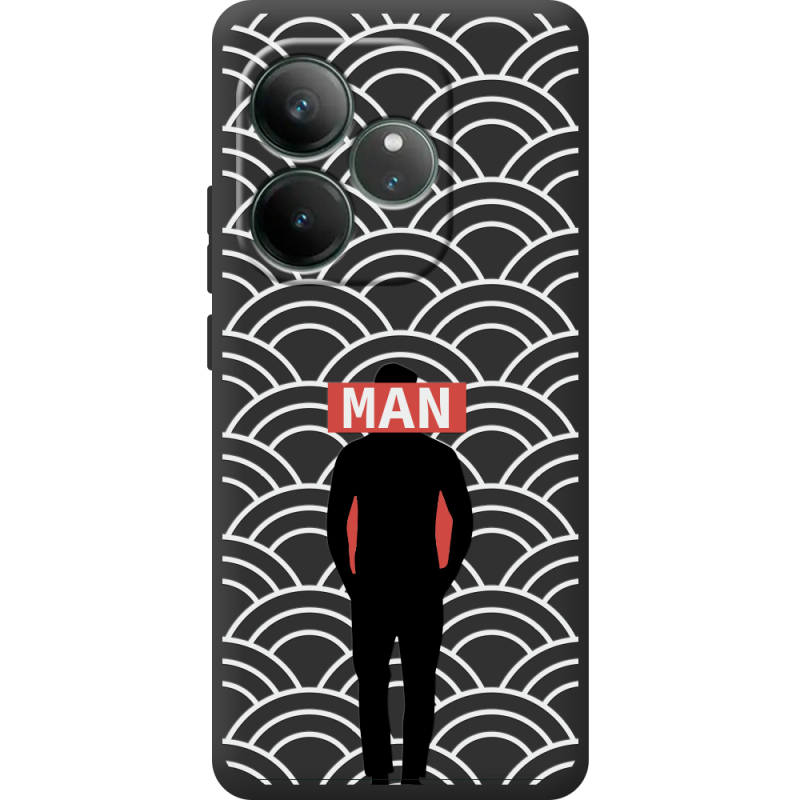 Чорний чохол BoxFace Realme GT 6T Man Pattern