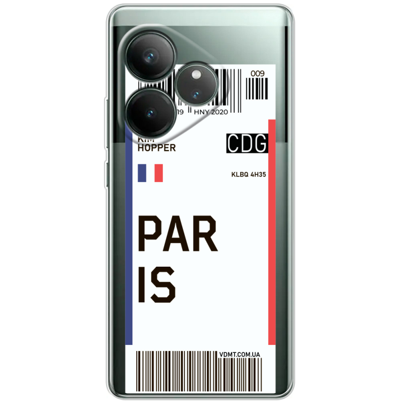 Прозорий чохол BoxFace Realme GT Neo 6 Ticket Paris
