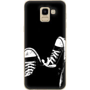 Чехол U-print Samsung J600 Galaxy J6 2018 Black Sneakers