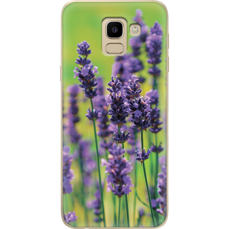 Чехол U-print Samsung J600 Galaxy J6 2018 Green Lavender