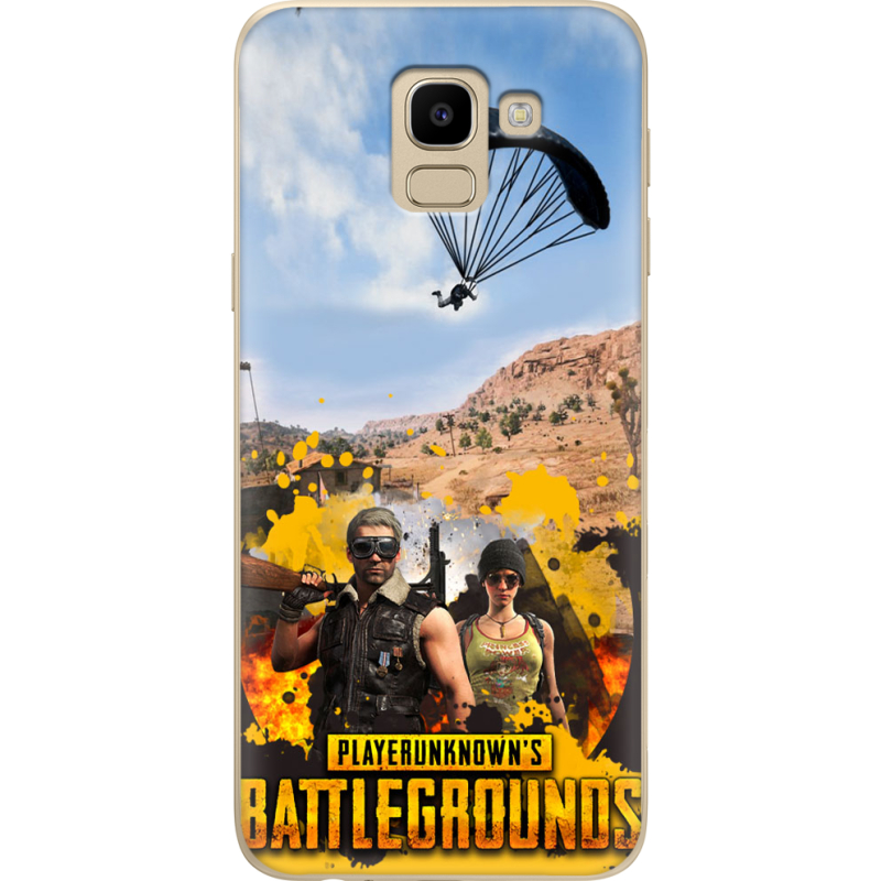 Чехол U-print Samsung J600 Galaxy J6 2018 Pubg parachute