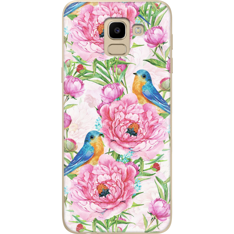 Чехол U-print Samsung J600 Galaxy J6 2018 Birds and Flowers