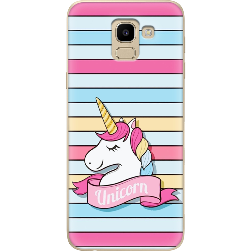 Чехол U-print Samsung J600 Galaxy J6 2018 Unicorn