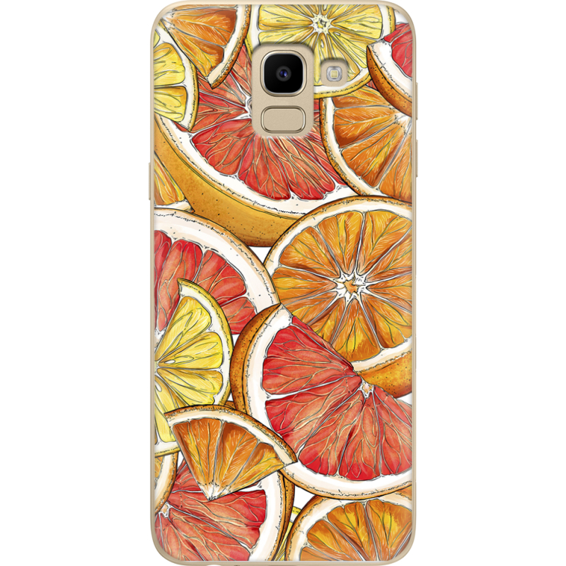 Чехол U-print Samsung J600 Galaxy J6 2018 Citrus Pattern