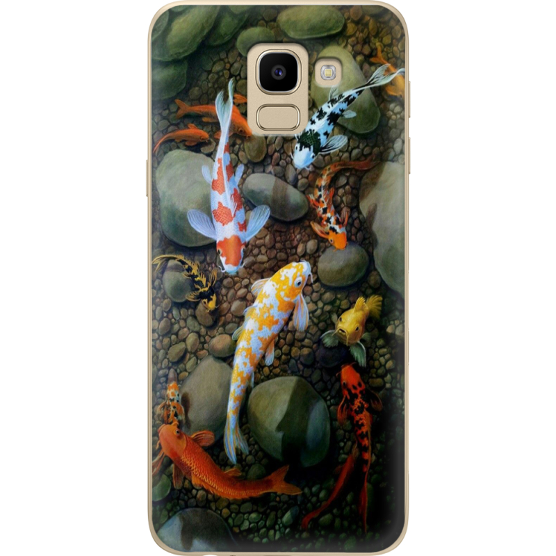 Чехол U-print Samsung J600 Galaxy J6 2018 Underwater Koi