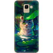 Чехол U-print Samsung J600 Galaxy J6 2018 White Tiger Cub