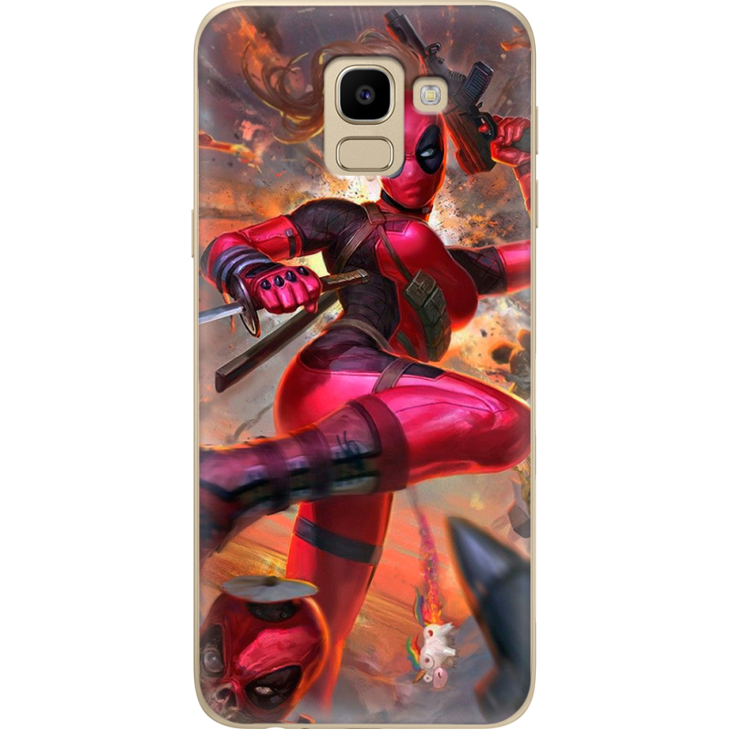 Чехол U-print Samsung J600 Galaxy J6 2018 Woman Deadpool