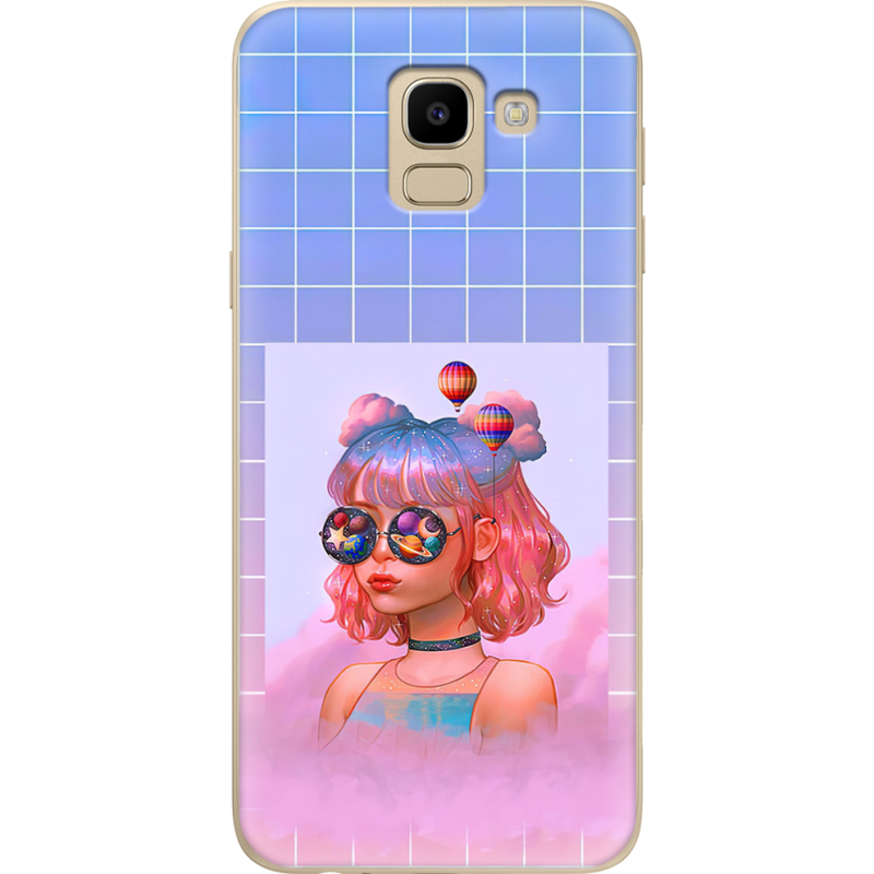 Чехол U-print Samsung J600 Galaxy J6 2018 Girl in the Clouds