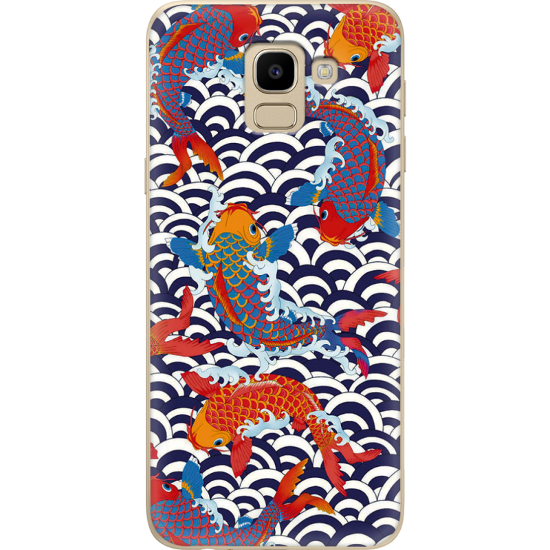 Чехол U-print Samsung J600 Galaxy J6 2018 Koi Fish