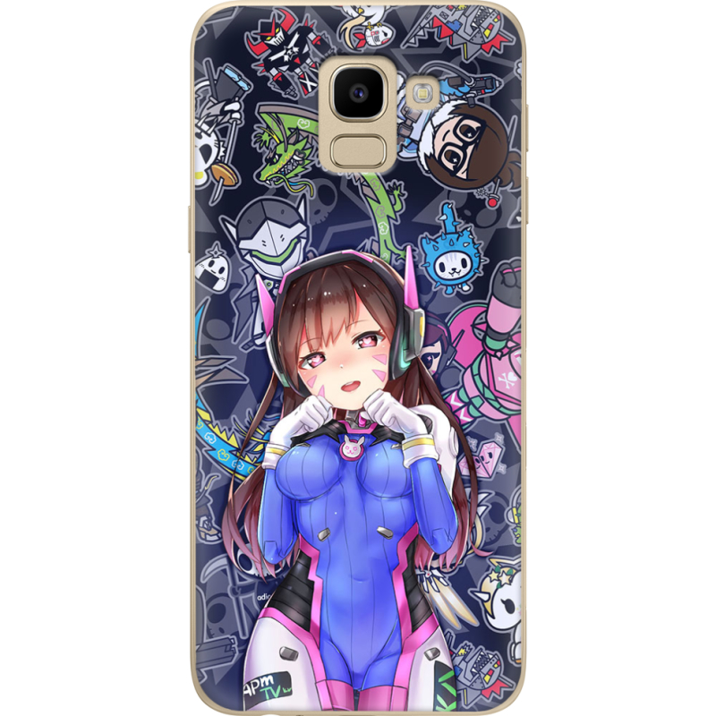 Чехол U-print Samsung J600 Galaxy J6 2018 Overwatch D.VA