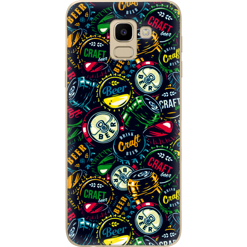 Чехол U-print Samsung J600 Galaxy J6 2018 Bottle Caps