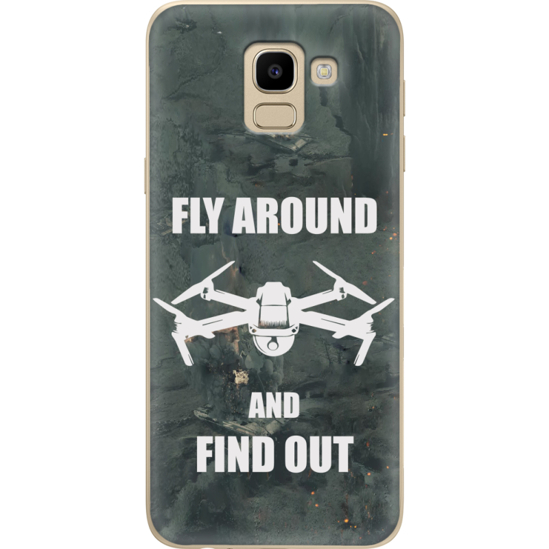 Чехол U-print Samsung J600 Galaxy J6 2018 Дрон Fly Around