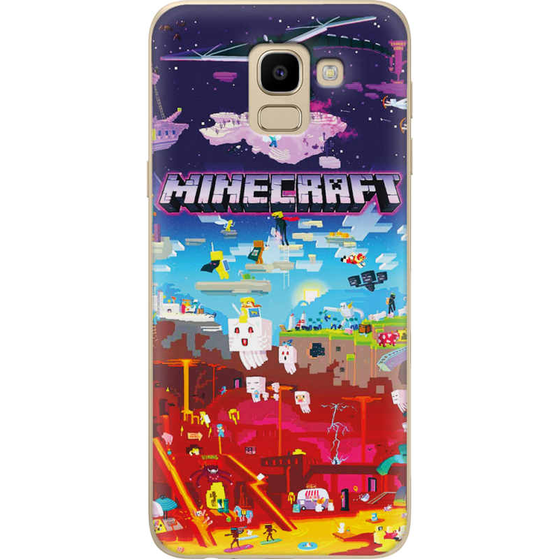 Чехол U-print Samsung J600 Galaxy J6 2018 Minecraft World Beyond