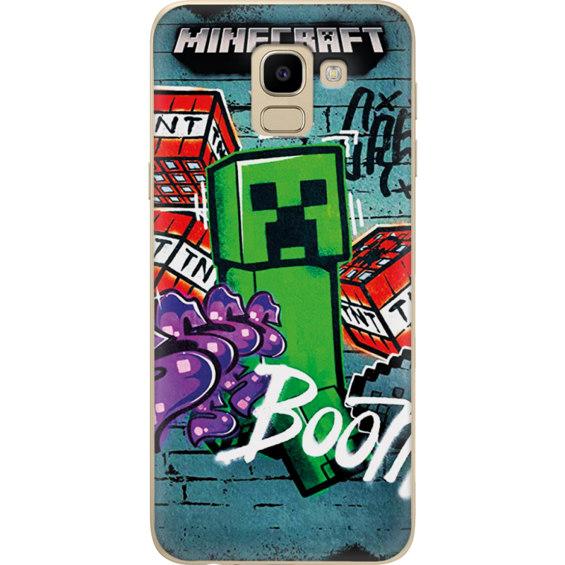 Чехол U-print Samsung J600 Galaxy J6 2018 Minecraft Graffiti