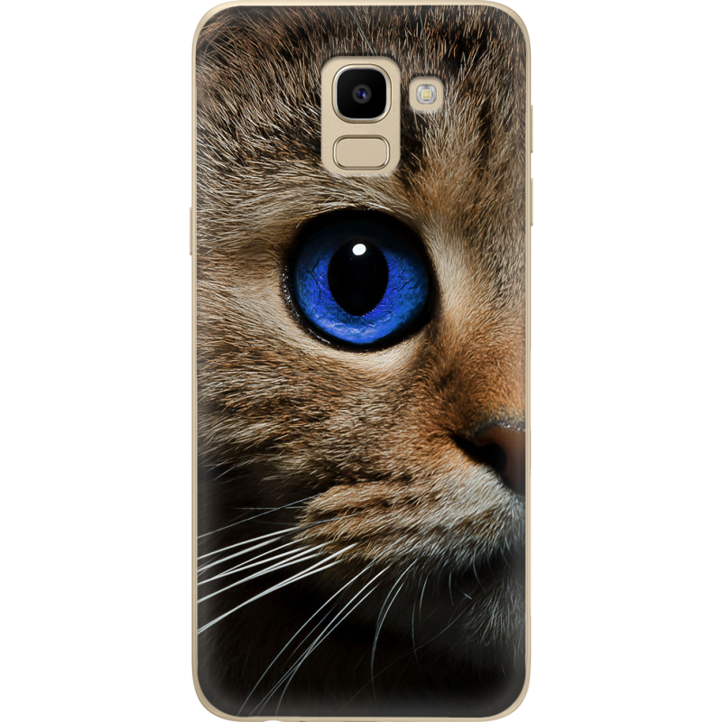 Чехол U-print Samsung J600 Galaxy J6 2018 Cat's Eye