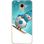 Чехол U-print Samsung J600 Galaxy J6 2018 Skier Snowman