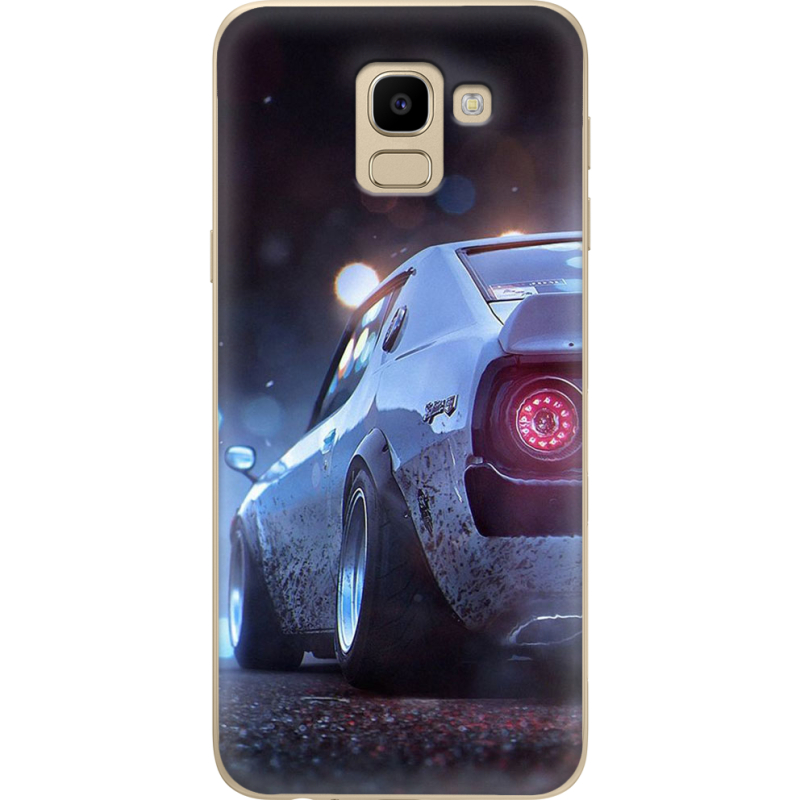 Чехол U-print Samsung J600 Galaxy J6 2018 Silver Car