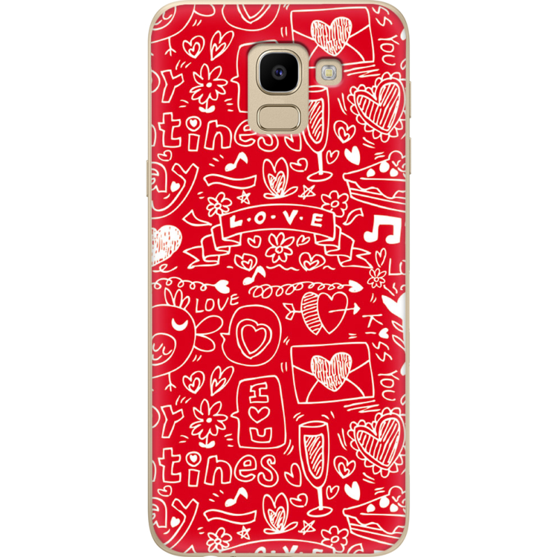 Чехол U-print Samsung J600 Galaxy J6 2018 Happy Valentines