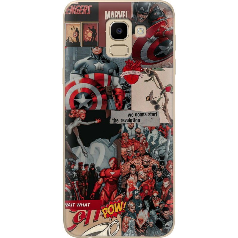 Чехол U-print Samsung J600 Galaxy J6 2018 Marvel Avengers