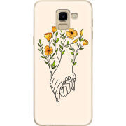 Чехол U-print Samsung J600 Galaxy J6 2018 Flower Hands