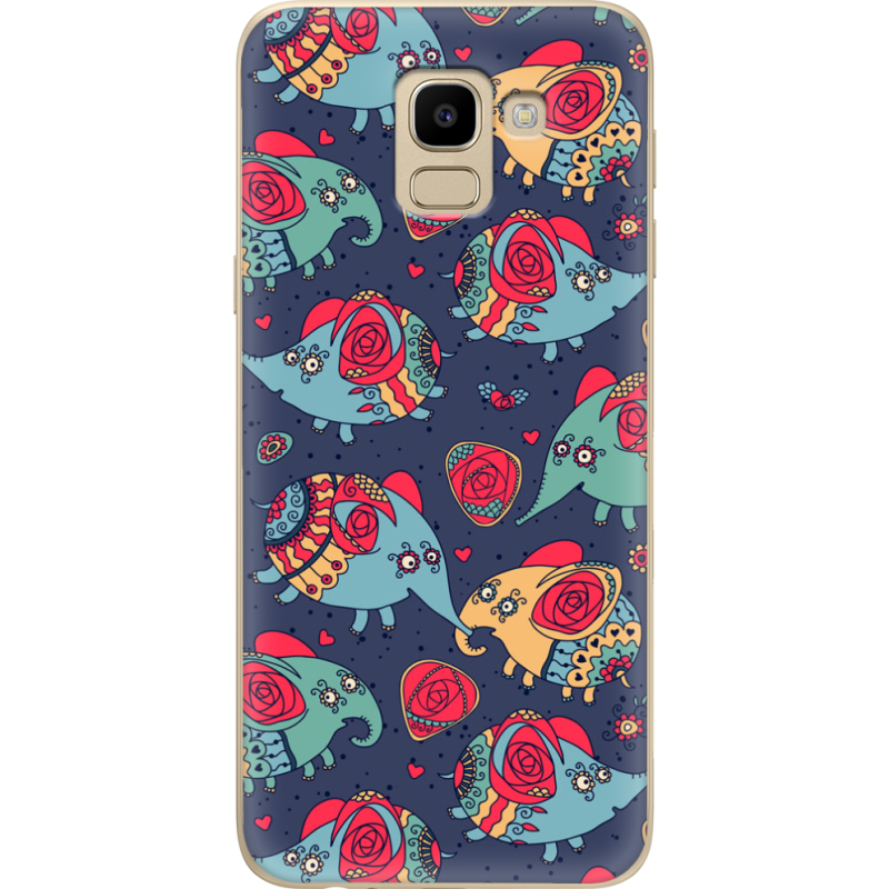 Чехол U-print Samsung J600 Galaxy J6 2018 Flying Elephants