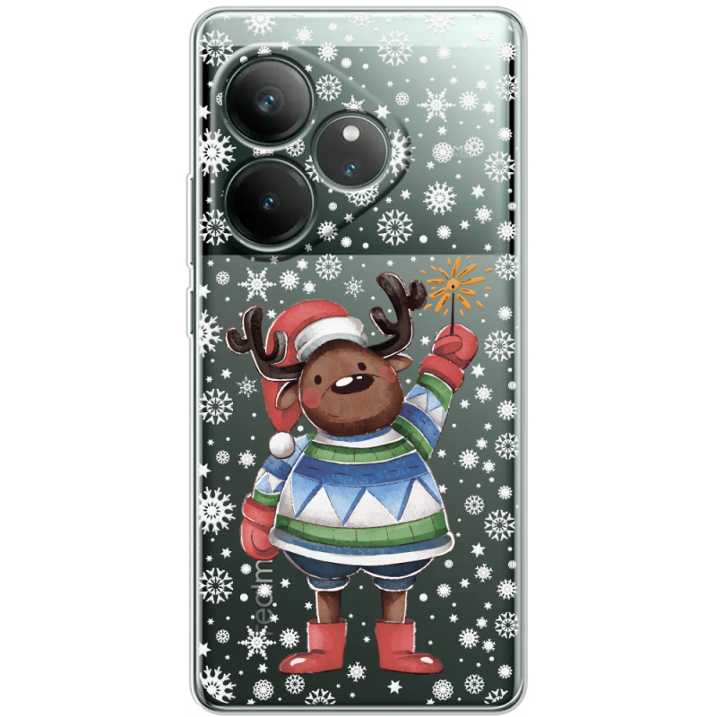 Прозорий чохол BoxFace Realme GT Neo 6 SE Christmas Deer with Snow