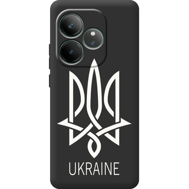 Чорний чохол BoxFace Realme GT Neo 6 SE Тризуб монограмма ukraine