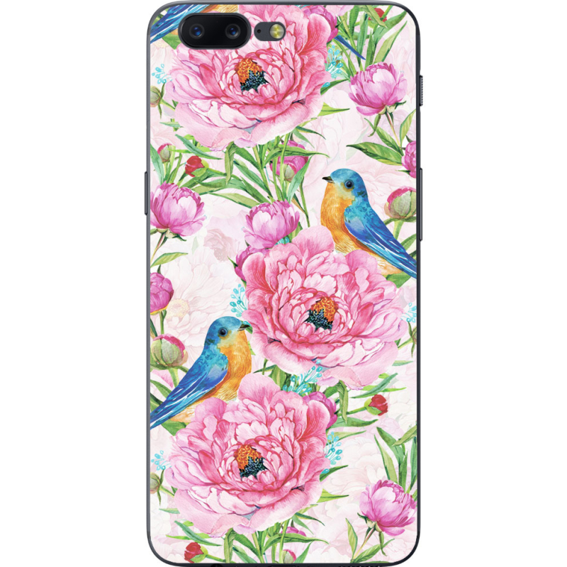 Чехол U-print OnePlus 5 Birds and Flowers