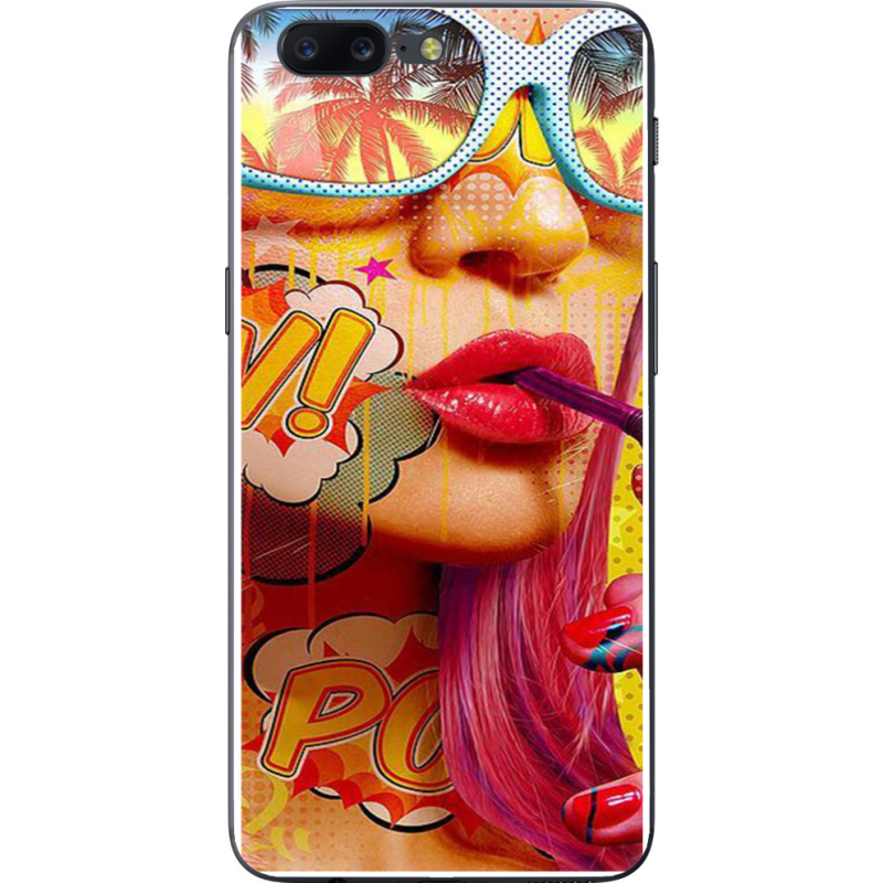 Чехол U-print OnePlus 5 Yellow Girl Pop Art